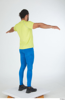 Simeon black sneakers blue leggings dressed sports standing t poses…